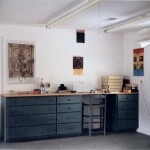 View of the main treatment lab showing materials storage and photo processing area.